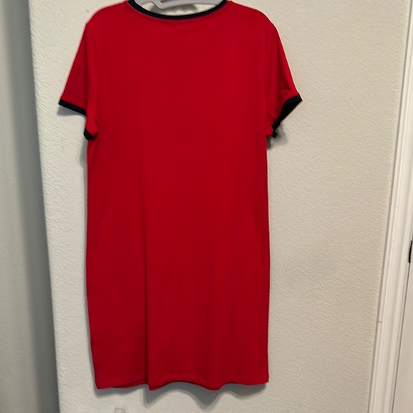Tommy Hilfiger Red T-Shirt Dress Knee-Length Short Sleeve NWOT - Picture 5 of 7